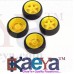 OkaeYa Rubber Tires & Yellow 5 Spoke Wheel Rims RC 1: 10 Racing Car Pack Of 4